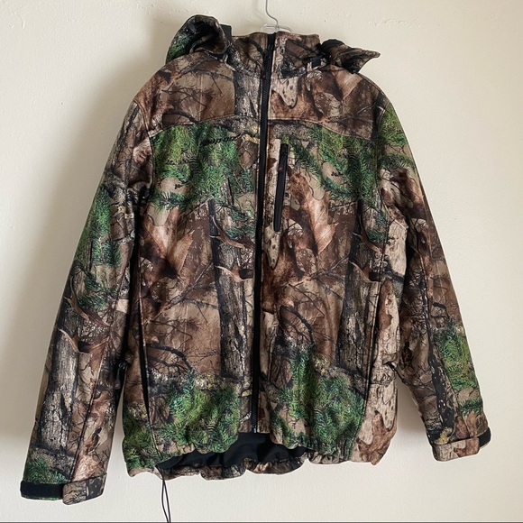 snap on camouflage heated jacket